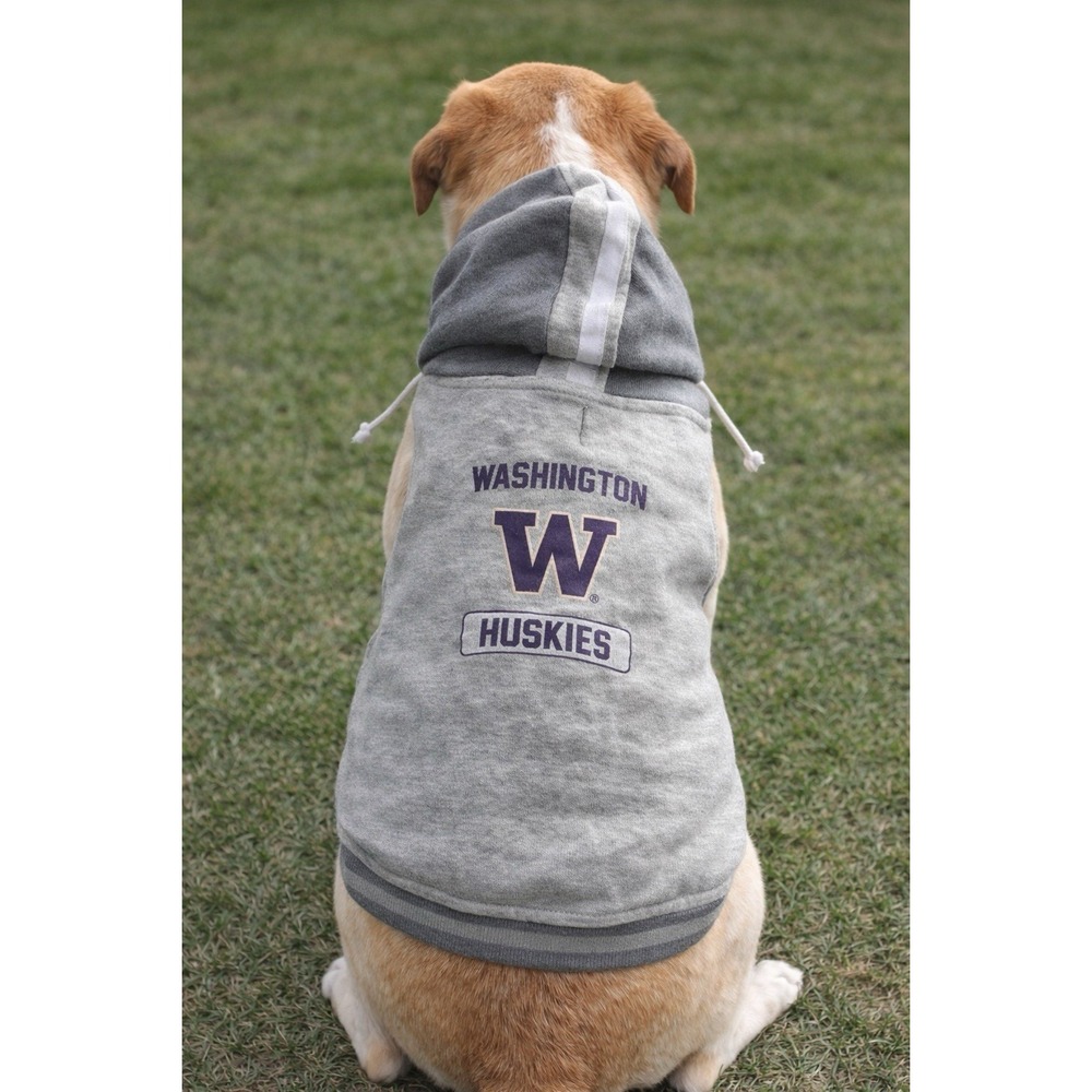 Washington Huskies Grey‎ Dog Sweatshirt Hoodie Size Large New